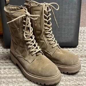 Alberto Torres Sz 8/39 Women’s Suede Lace Up Boots Side Zip